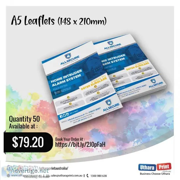 Uthara Print Australia - A5 Leaflets (148 x 210mm)