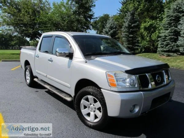 2004 Nissan Titan Crew Cab Silver Pickup Truck 81000 Miles