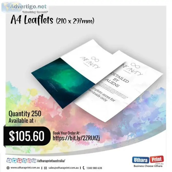 Uthara Print Australia - A4 Leaflets (210 x 297mm)