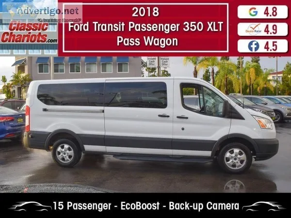 Used 2018 Ford Transit Passenger 350 XLT 15 Pass Wagon for Sale 
