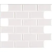 Domino White Glossy 2X4 Staggered Beveled Subway Tile