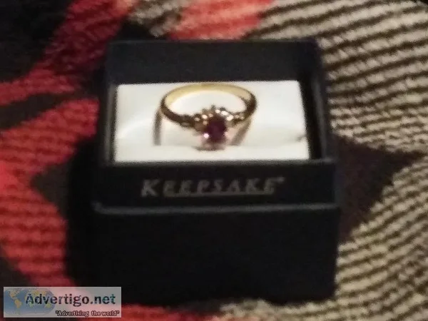 Gold Plated Ring With A Amethyst