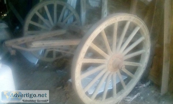 Old wagon wheels