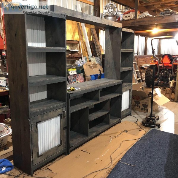 Rustic farmhouse entertainment center