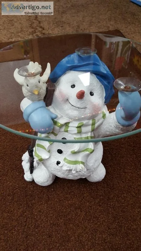 Snowman table heavy 10in tall