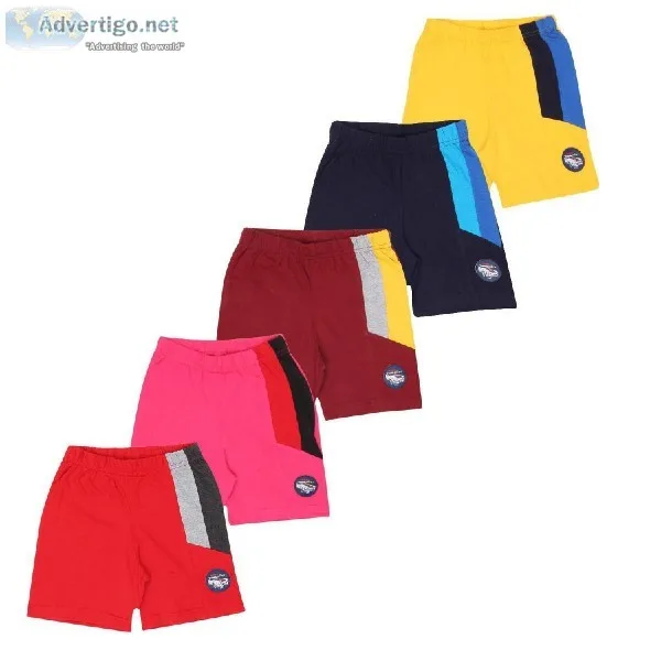 Kid s Multicolor Solid Cotton Shorts