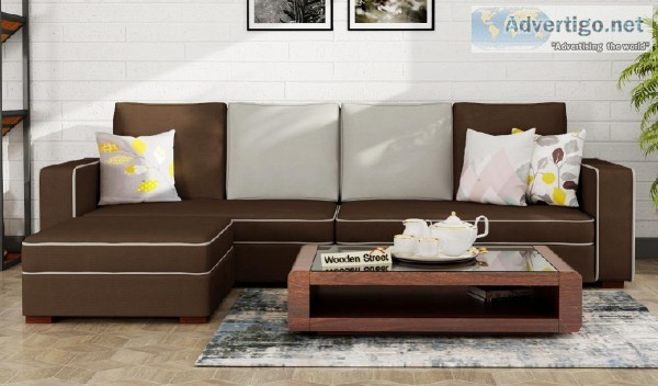 Comfy range of L shape sofa in pune at WoodenStreet