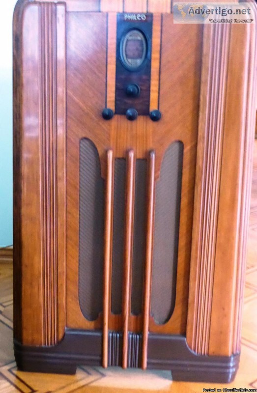 1936  PHILCO MODEL 645 CONSOLE RADIO and IT WORKS