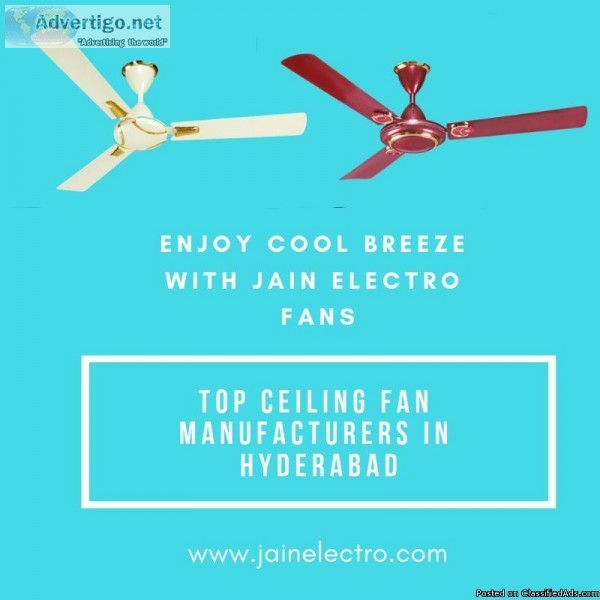 ISO Standards Electrical Ceiling Fans in Hyderabad