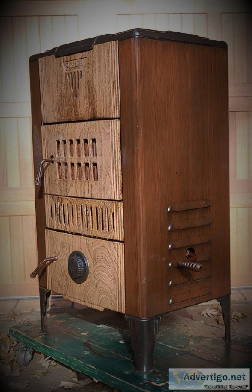 wood stove PROGRESS vintage estate &quotcirculator&quo t reduced