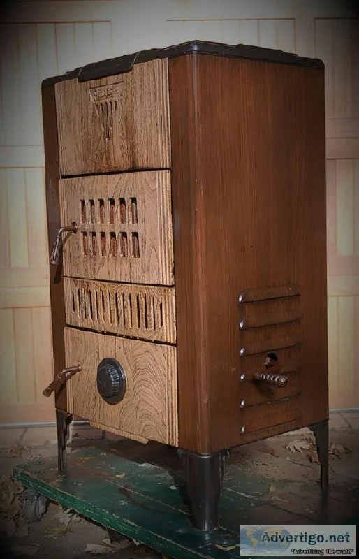 wood stove PROGRESS vintage estate &quotcirculator&quo t reduced