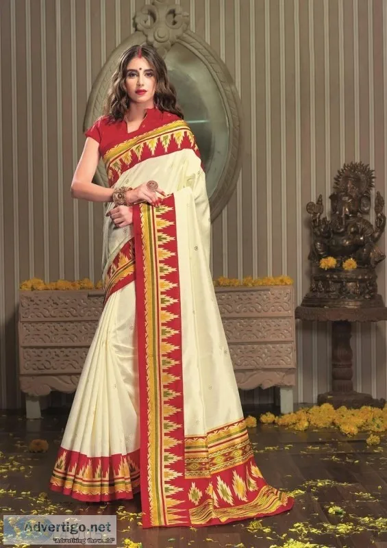 Buy Best Cream Sarees From Mirraw For Elegant Look