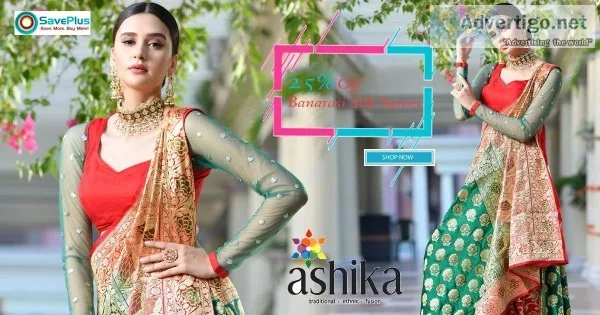 25% Off Banarasi Silk Sarees at Ashika