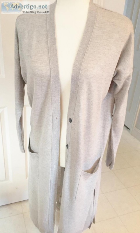 Boden Wool Blend  light Gray Maxi Cardigan Sweater - Call Jannie