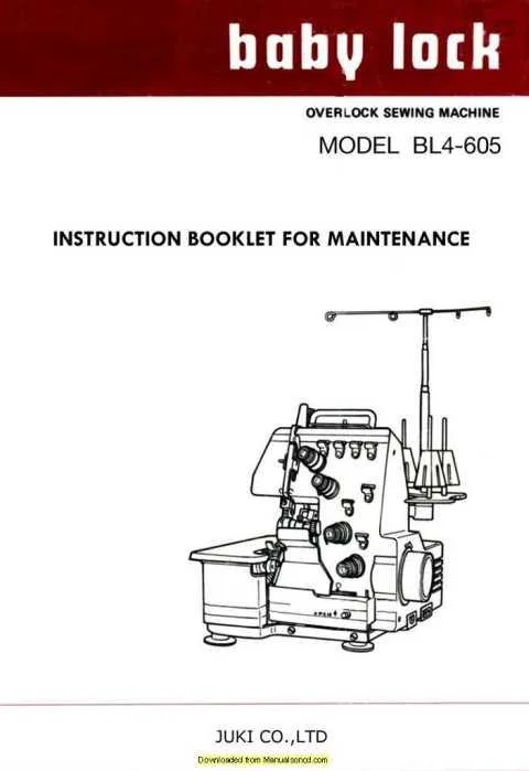 Baby Lock BL4-605 Overlock Sewing Machine Service Manual
