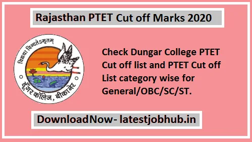 Rajasthan PTET Cut off Marks 2020
