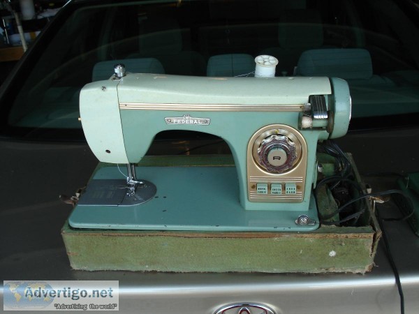 Zig-Zag Sewing Machine 1950 s Treasure Mid Century Teal Federal 
