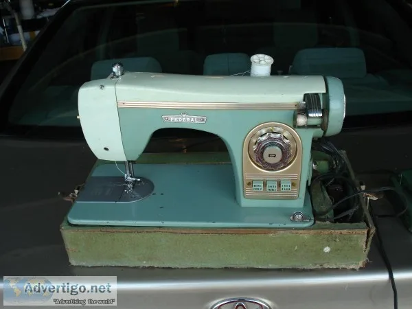 Zig-Zag Sewing Machine 1950 s Treasure Mid Century Teal Federal 