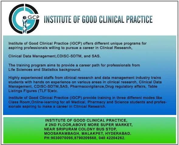 SAS and SDTM Mapping Training at IGCP