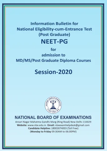 NEET PG 2020 EXAM ADMIT CARD