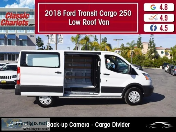 Used 2018 Ford Transit Cargo 250 Low Roof Van for Sale in San Di