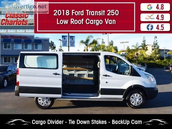 Used 2018 Ford Transit Cargo 250 Low Roof Van for Sale in San Di