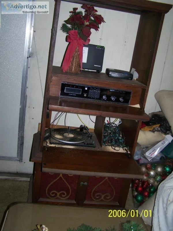 Aged stereo cabinet