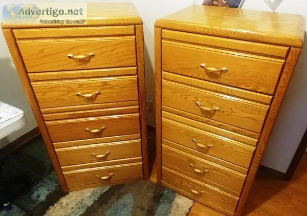 Nice Pair of Oak Dresser Solid Wood. Also have matching night st