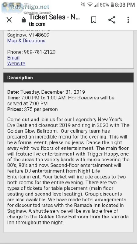 Golden glow ballroom New year s Eve bash