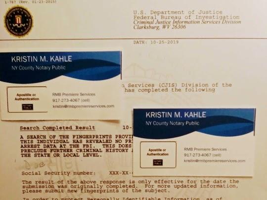 FBI BACKGROUND CHECK APOSTILLE SERVICES (State or Federal)