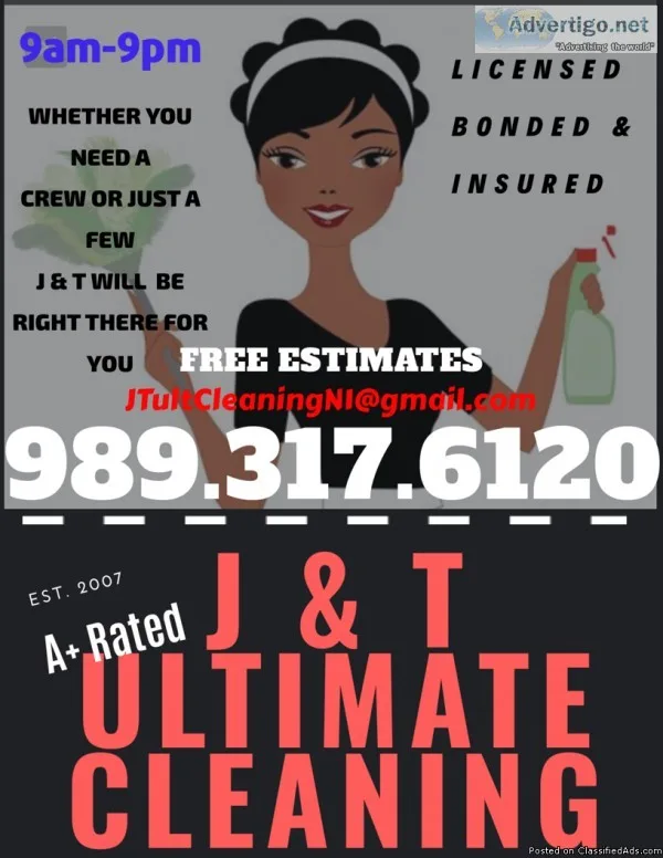 JandT Ultimate Cleaning LN1 Inc. Accepting new accounts for Resi