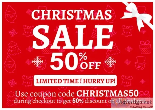CHRISTMAS SALE Get 50% OFF on All Products