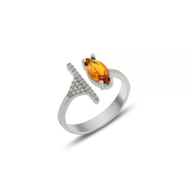 Adjustable Zultanite Ring with Cubic Zirconias In Sterling Silve