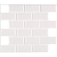 Domino White Glossy 2X4 Staggered Beveled Subway Tile