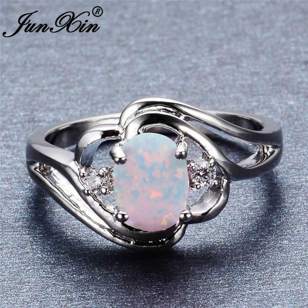Exquisite Women s 925 Sterling Silver Oval Cut White Fire Opal R