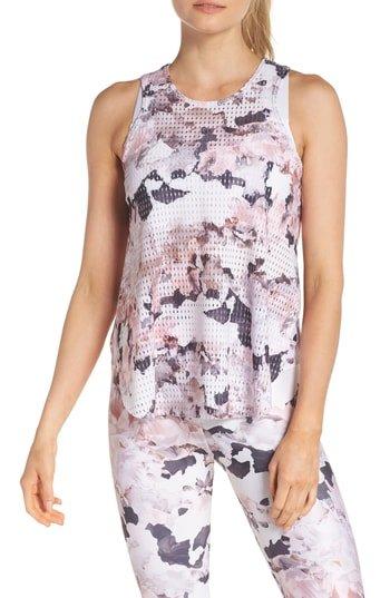 Buy Onzie Hot Yoga Molly Tank Top Slate Cloud Cover Peep Mesh