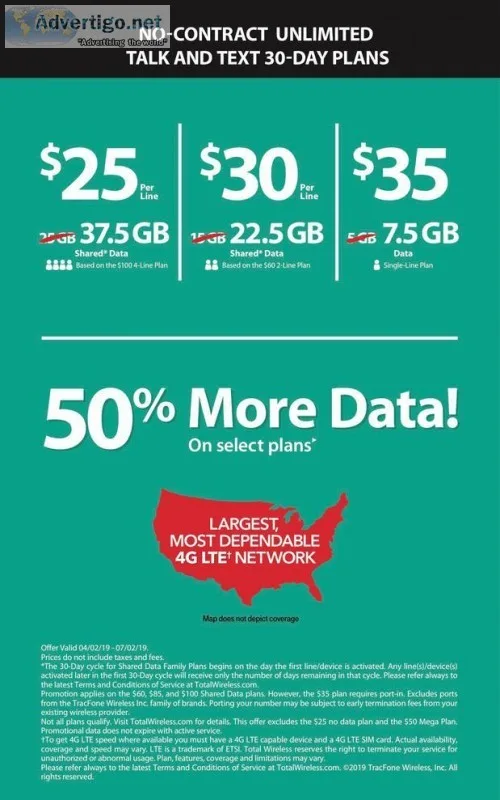 TotalWireless 25 Monthly Plan