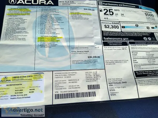2015 Acura TLX 3.5 (V6)