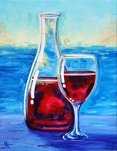Folsom Studio 222 NEW PAINTING  Carafe and Glass  Ages 21 and up