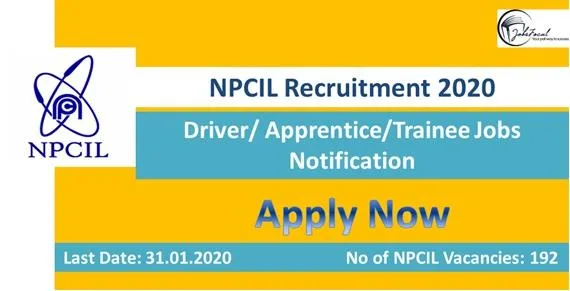 NPCIL Recruitment 2020 (402) Driver ApprenticeTrainee Jobs Notif