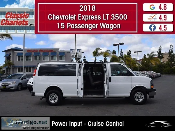 Used 2018 Chevrolet Express LT 3500 15 Passenger Wagon for Sale 