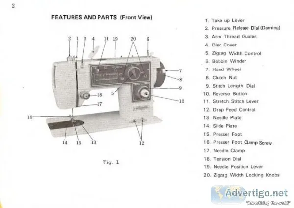 Dressmaker 7000 Sewing Machine Instruction Manual
