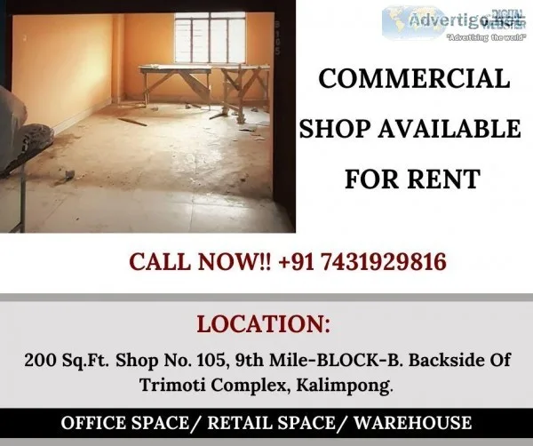 SHOP SPACE AVAILABLE FOR RENT IN KALIMPONG