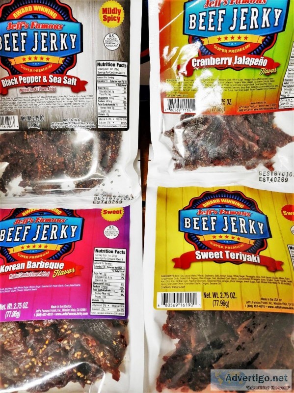 Gamers_ Best gift for Him- Jeff s Famous Jerky in so many Flavor