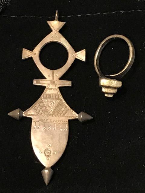 Authentic Tuareg Iferouane cross and ring from Niger 1975