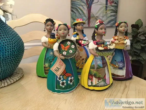 5 Najaco Lupita dolls...Mexican ceramic dolls