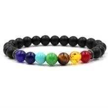 7-Chakra Bracelet with Real Turquoise