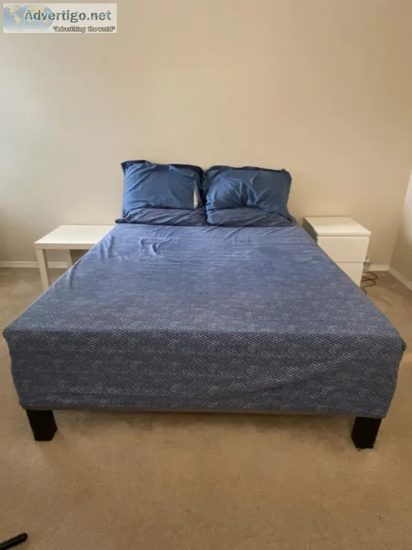 Ikea queen size bed hardly used need to sell asap