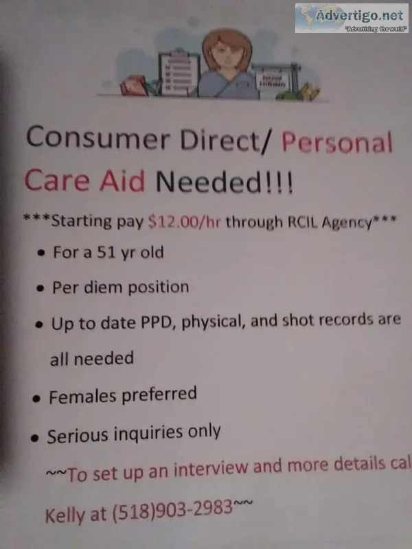 Direct Care PCA Needed