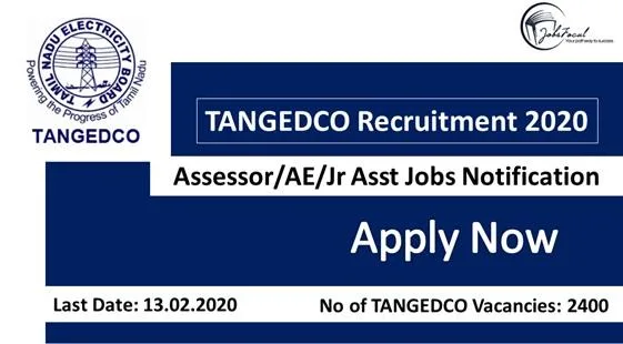 TANGEDCO Recruitment 2020 (2400) AssessorAEJr Asst Jobs Notifica